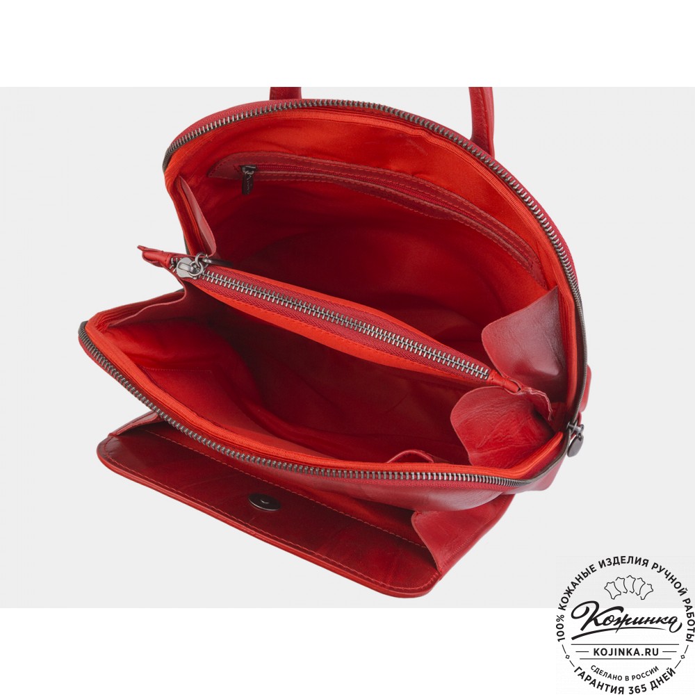 Женский кожаный рюкзак "Джорджия" (красный)